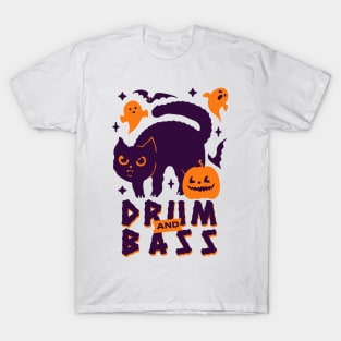 DRUM AND BASS  - Halloween Steez  (Purple/orange) T-Shirt